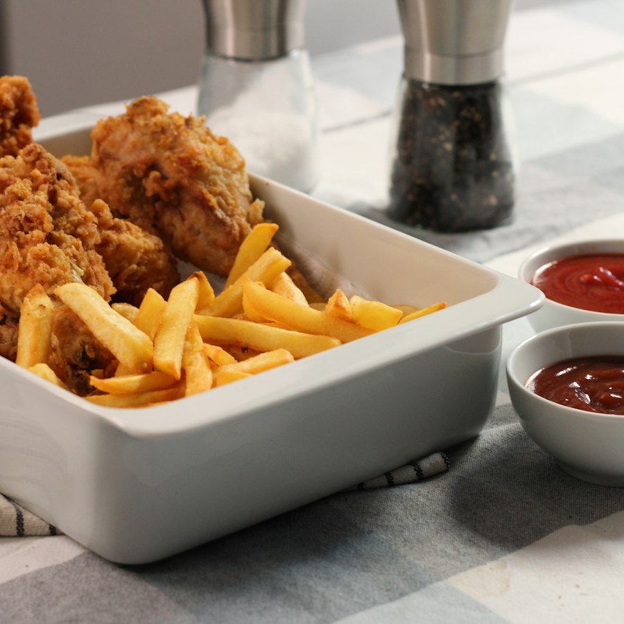 1pc Chicken & Chips Market Deeping, one piece of fried chicken with chips from Eastern Promise