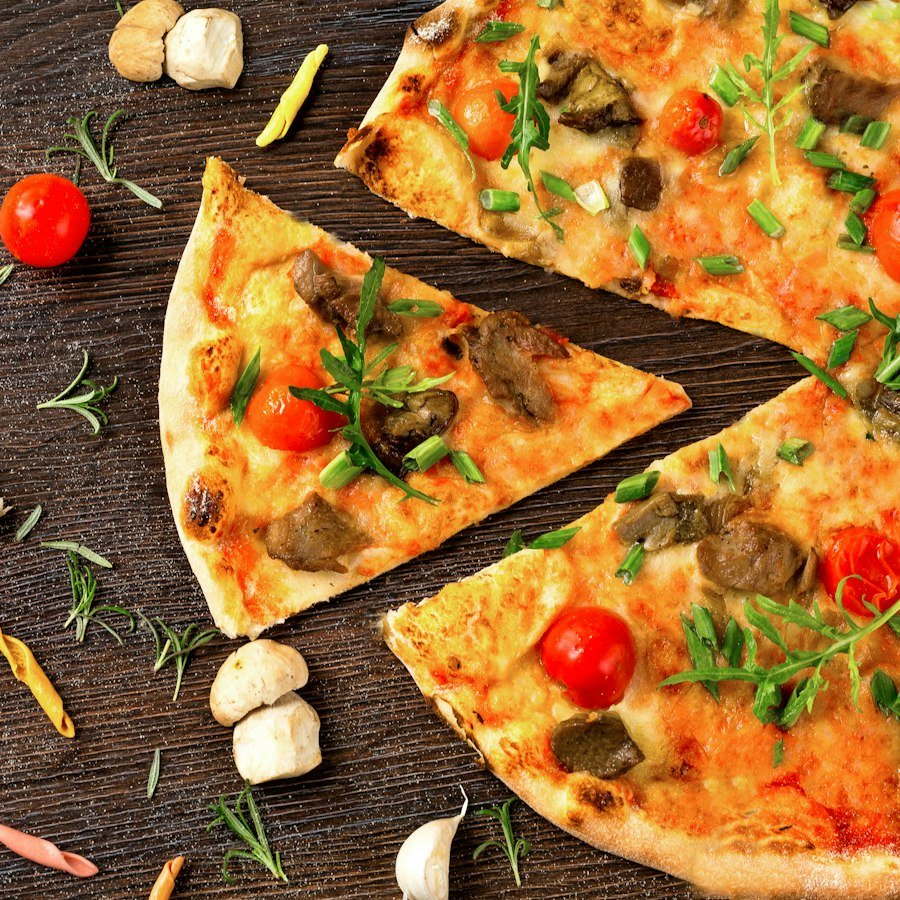 Caprese Pizza Market Deeping with mushroom and pepperoni from Eastern Promise near Peterborough