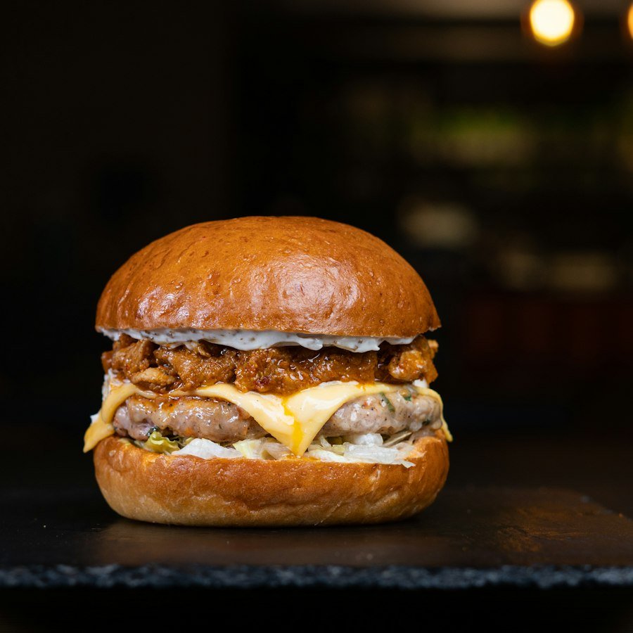 Chicken Tikka Bun Market Deeping, chicken tikka in a burger bun from Eastern Promise