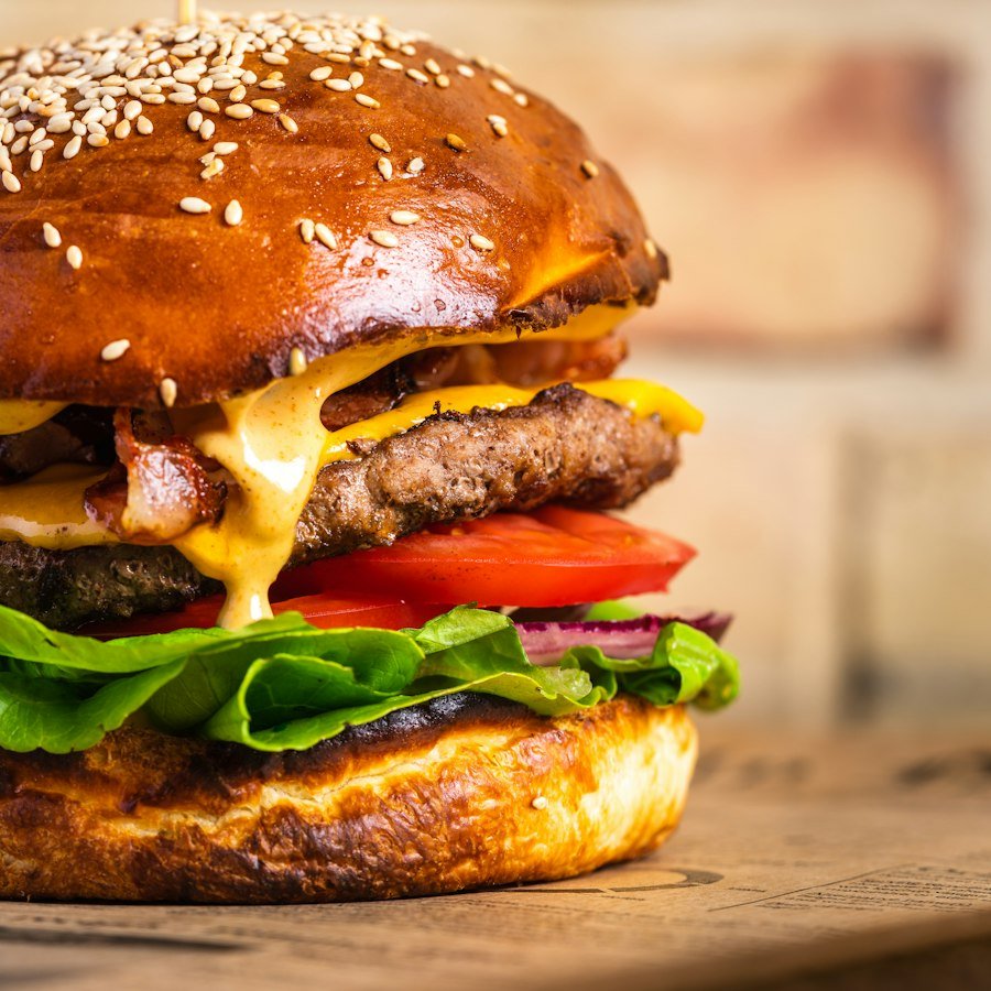 Full Pounder with Cheese Market Deeping, big beef cheeseburger from Eastern Promise