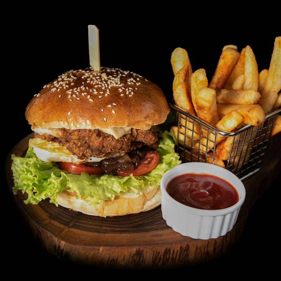 Meal Deal 7 Market Deeping, chicken burger with fries and a can from Eastern Promise